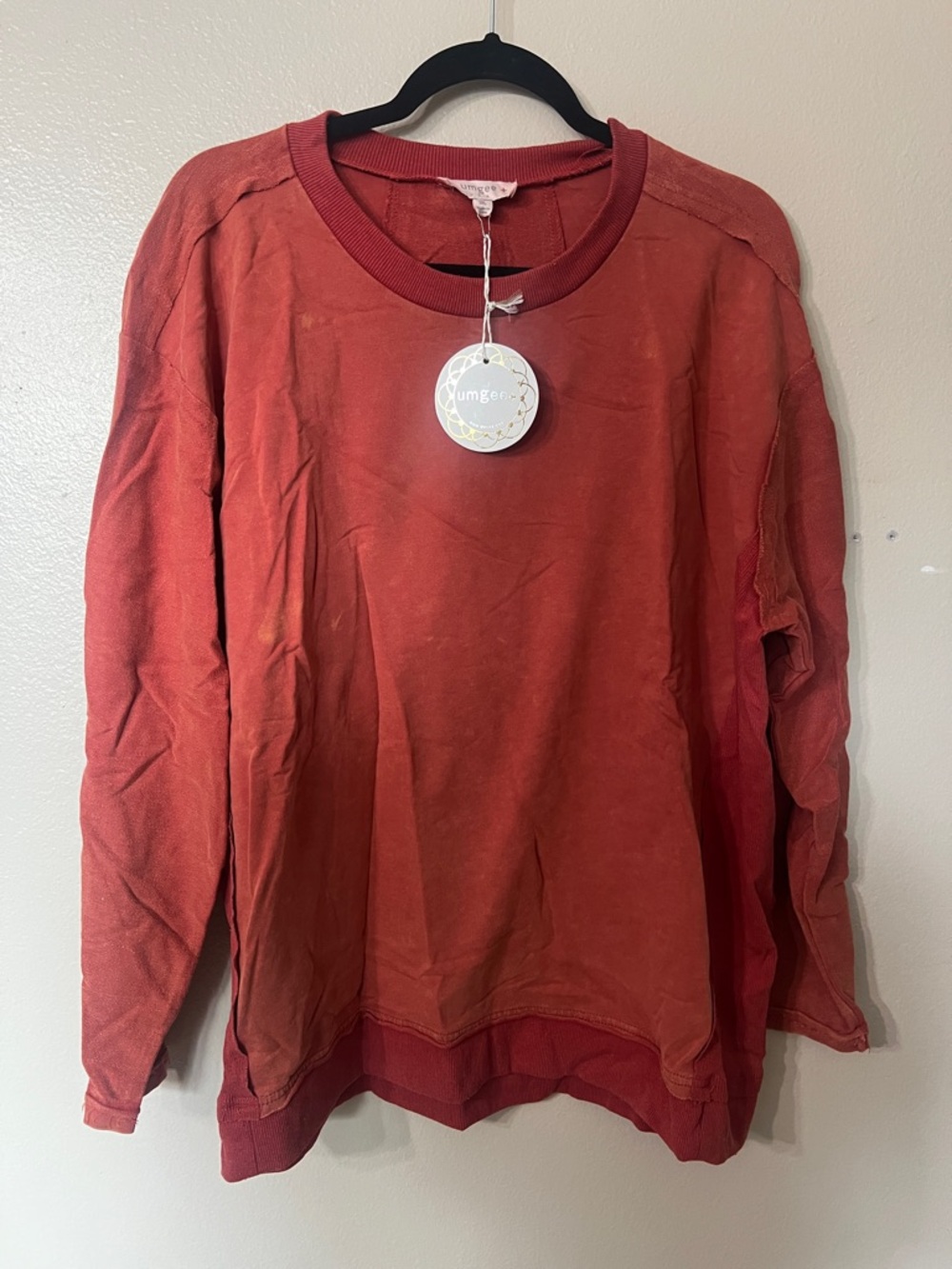 Umgee Burnt Orange Scoop Neck Long Sleeve Sweater